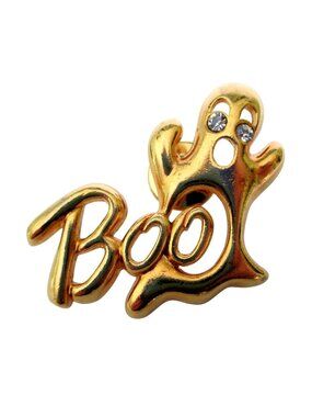 Avon Gleeful Ghost Lapel Hat Tac Pin - Vintage 1991 Halloween Jewelry